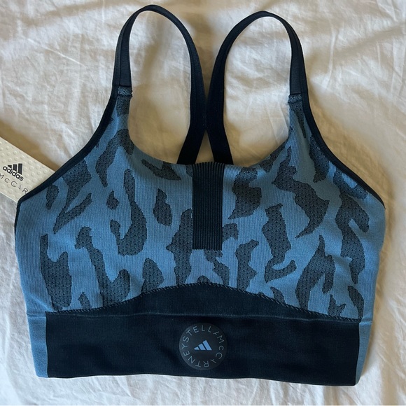 adidas Other - adidas Blue and Black Leopard Print Sports Bra